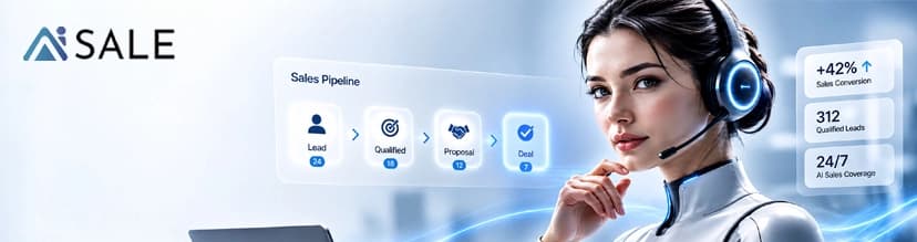 Futuristic AI data dashboard visualization illustrating sales automation and pipeline metrics.